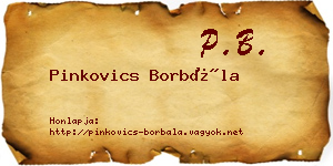 Pinkovics Borbála névjegykártya